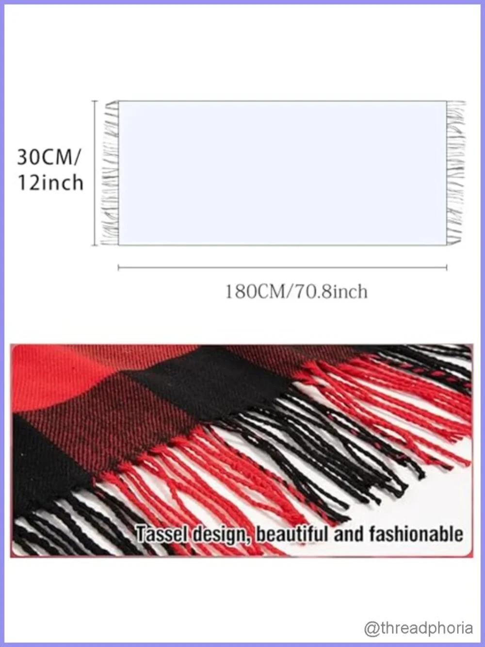 Soft Cashmere Feel Plaid Scarf Wrap Winter Warm